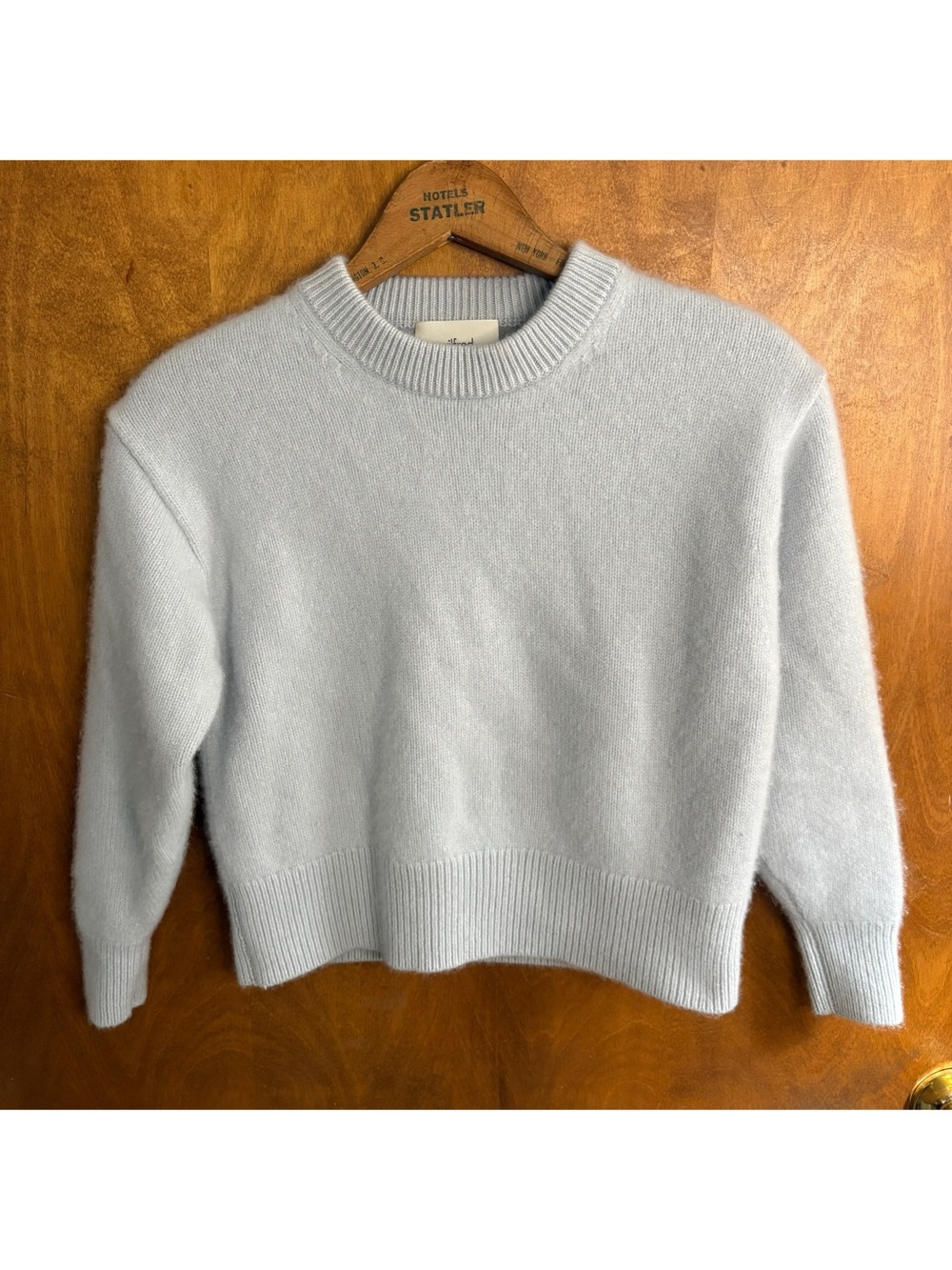 Aritzia Wilfred Luxe 100% Cashmere Maria Sweater Preppy Gray Academia Boxy Soft